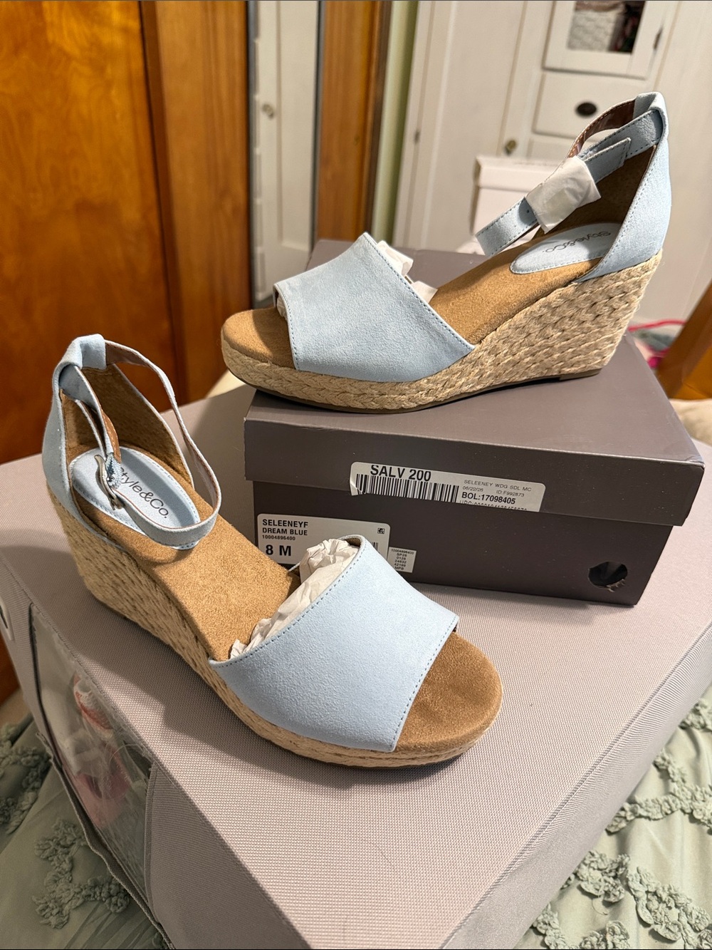 Blue Wedge Espadrille Sandals - Women Style & Co.